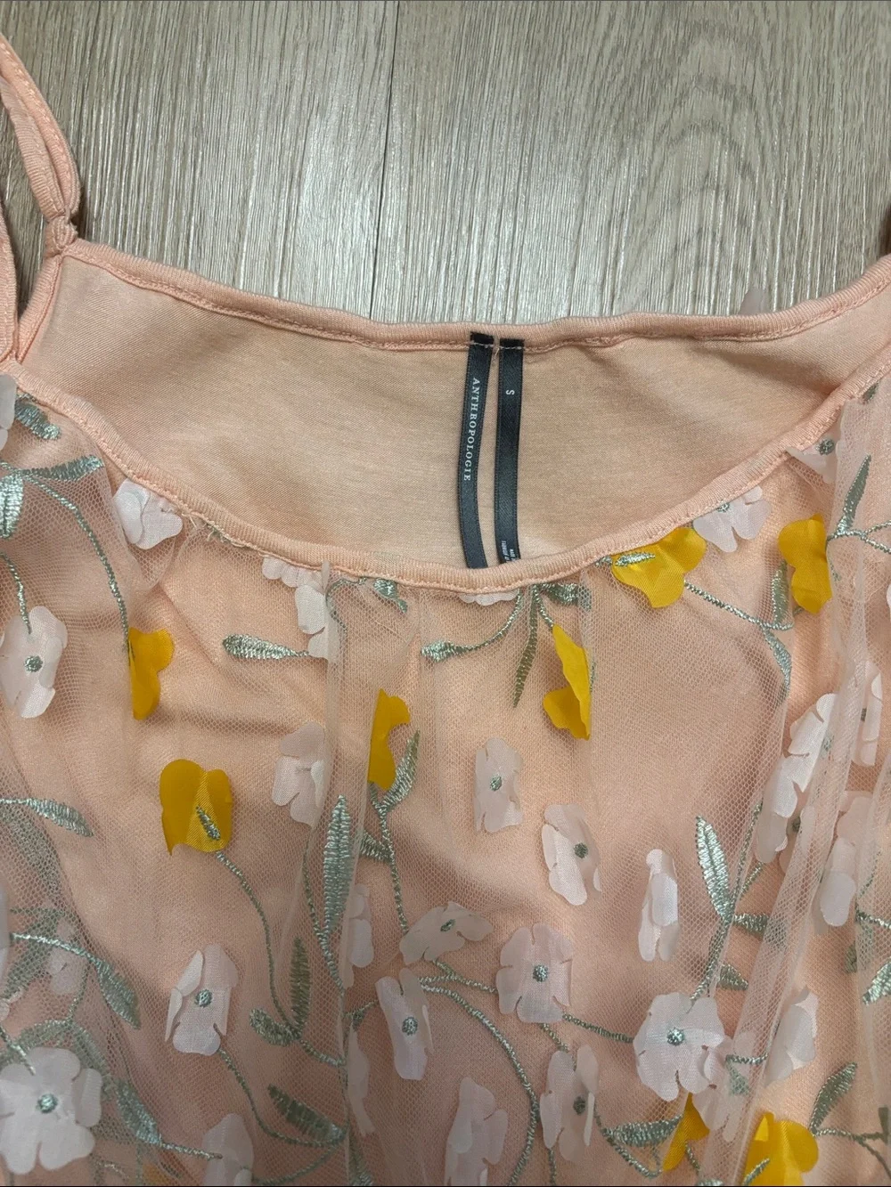 Anthropologie size small Floral Pink Crop Tank Top - Women